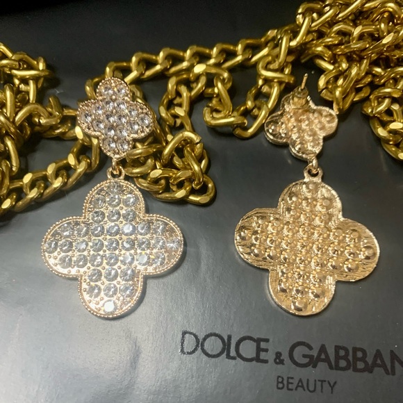 💫ARETES DE FANTASÍA 💫DIAMANTES SINTÉTICOS💫GOLD 💫NUEVOS💫#AD23 - Picture 9 of 10